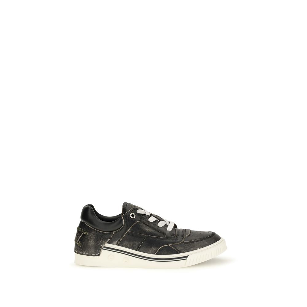 Black Calf Leather Bos Taurus Low Top Sneakers