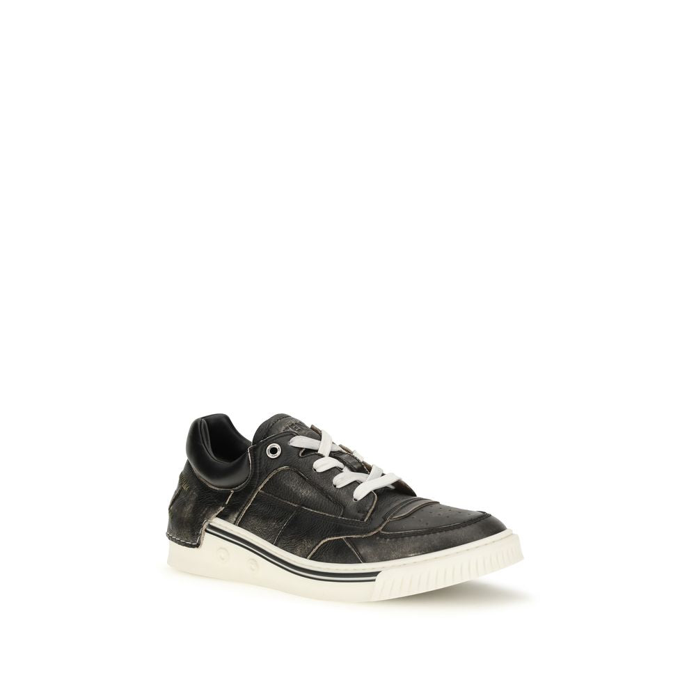 Black Calf Leather Bos Taurus Low Top Sneakers