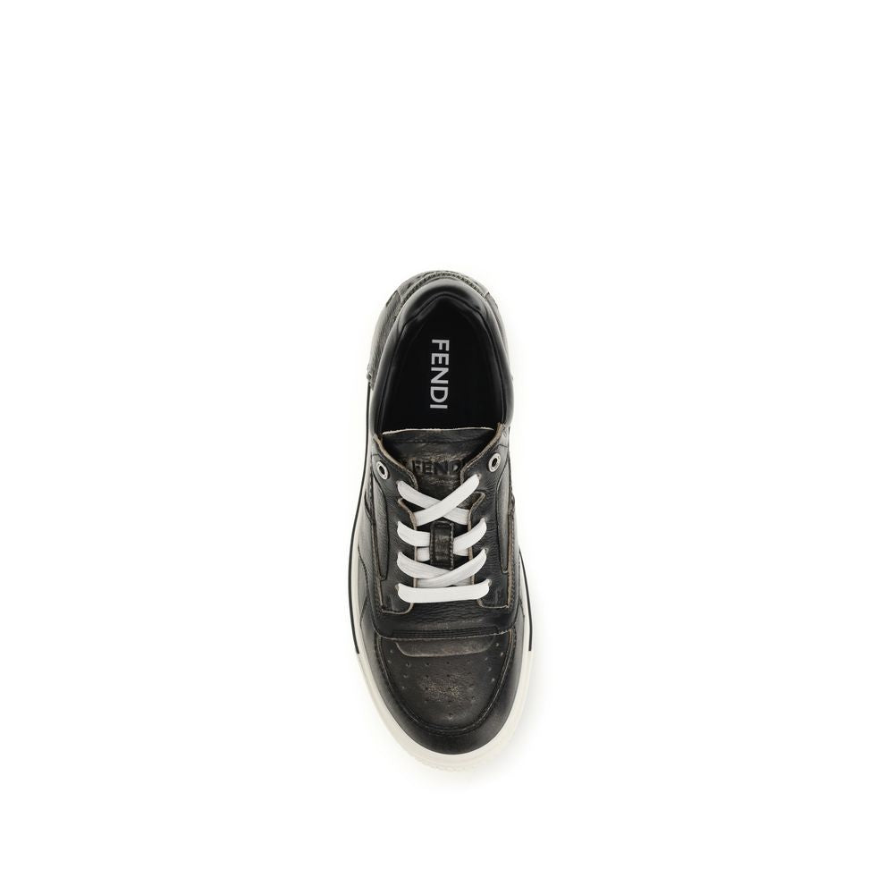Black Calf Leather Bos Taurus Low Top Sneakers
