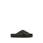 Bicolor Polyester Flat Sandals