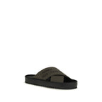Bicolor Polyester Flat Sandals