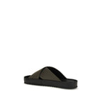Bicolor Polyester Flat Sandals