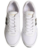 White Leather Mesh Low Top Neb Sneakers Shoes