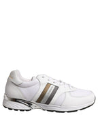 White Leather Mesh Low Top Neb Sneakers Shoes