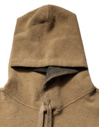 Brown Embossed Logo Hooded Sweatshirt Sweater