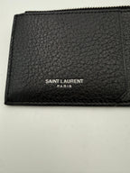 SAINT LAURENT Zip in Deerskin Cardholder