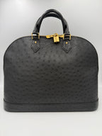 LOUIS VUITTON Alma GM in Ostrich Leather Handbag