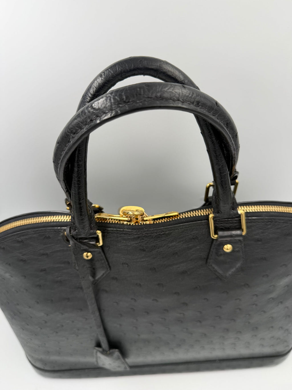 LOUIS VUITTON Alma GM in Ostrich Leather Handbag