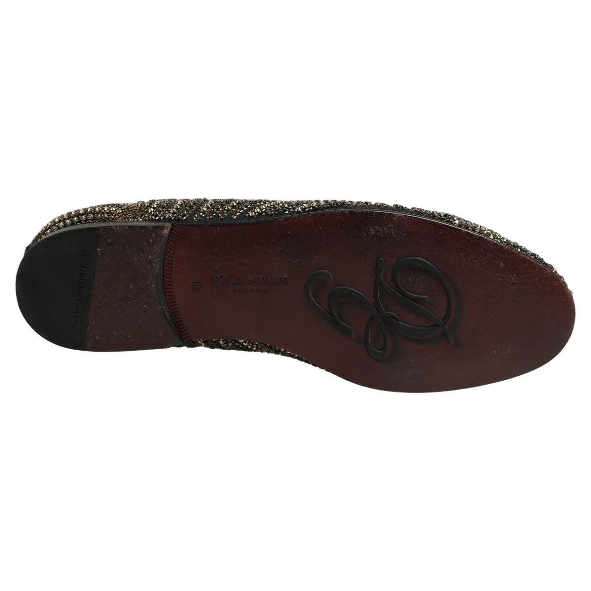 Black Gold Embellished Slippers Loafers Shoes