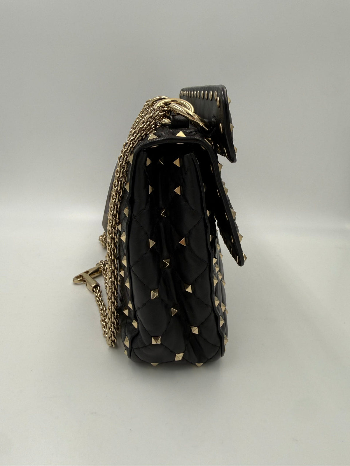 VALENTINO GARAVANI Rockstud Spike Black Handbag