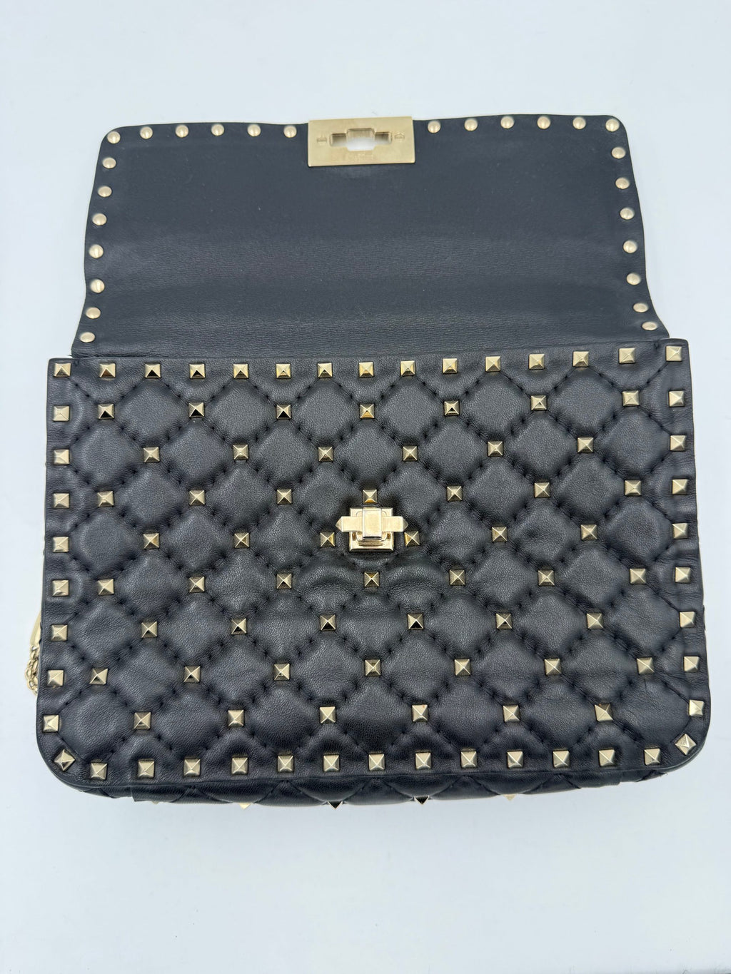 VALENTINO GARAVANI Rockstud Spike Black Handbag