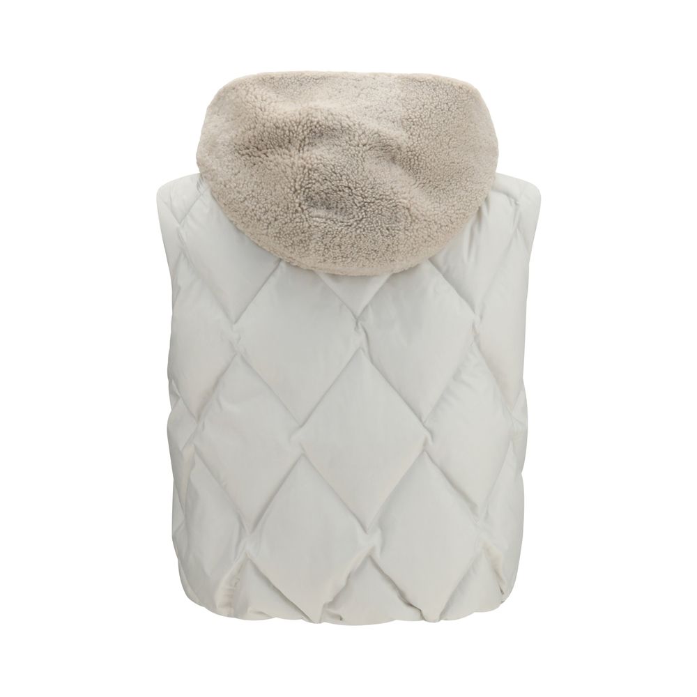 Gray Polyester Sleeveless Jacket