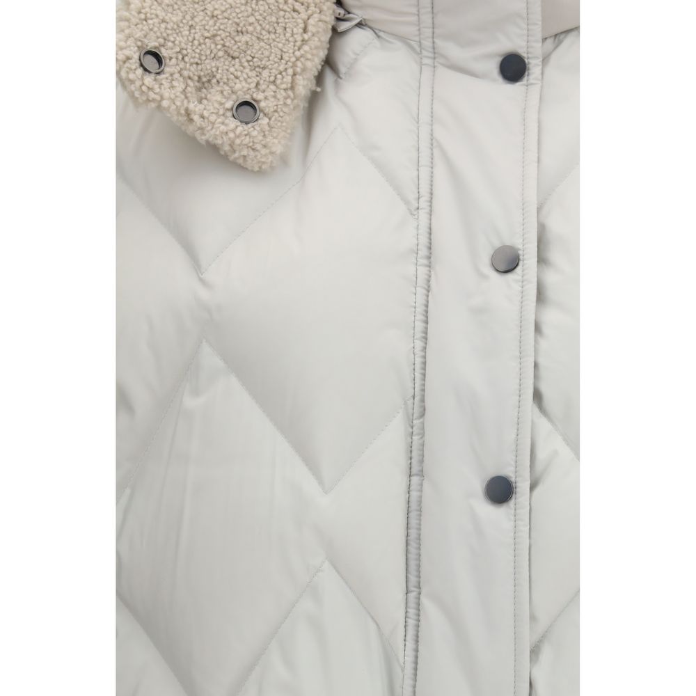 Gray Polyester Sleeveless Jacket