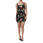 Black Floral Sequin Sleeveless Sheath Dress