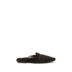 Brown Fur Ballet Flats
