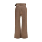 Brown Polyester Casual Pants