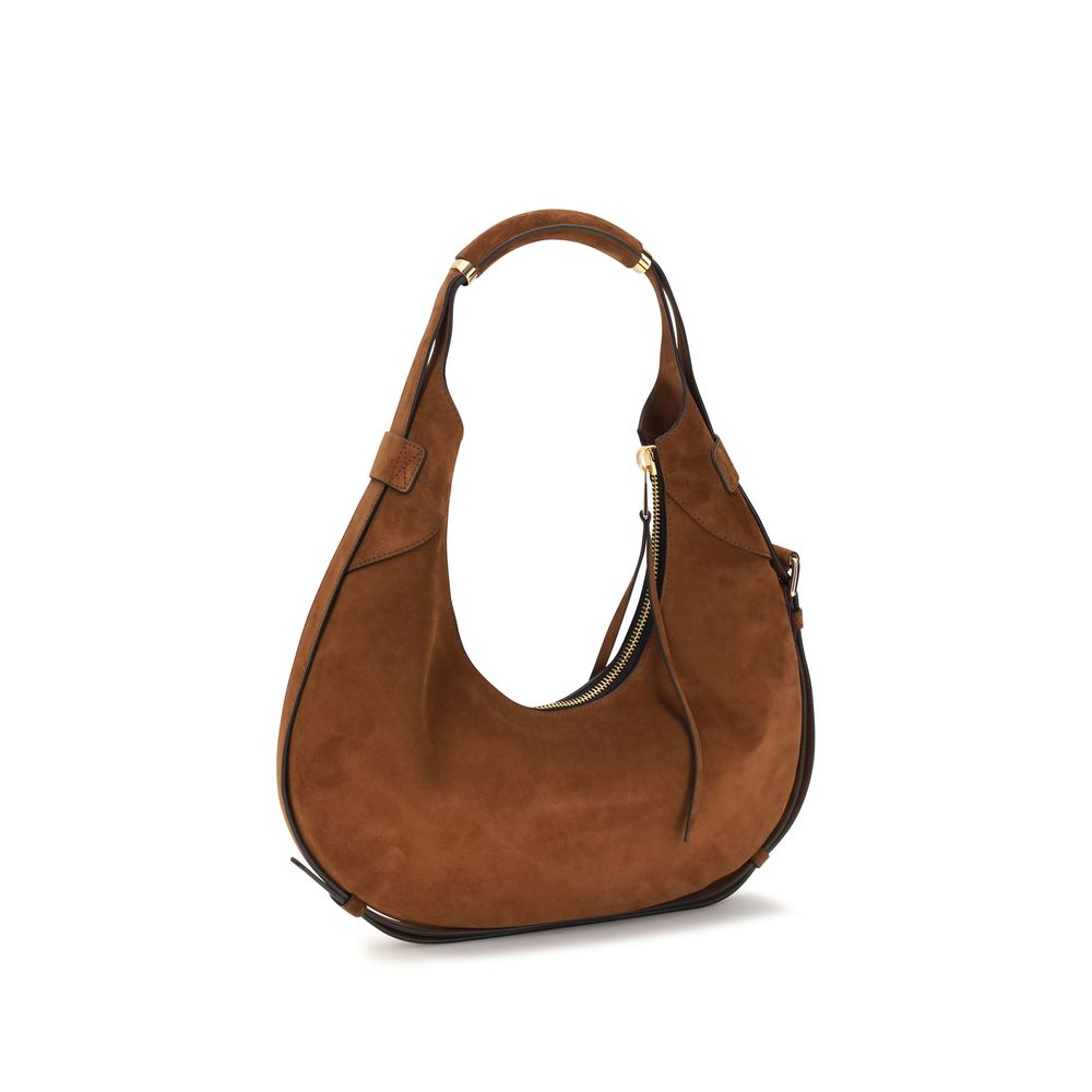 Brown Suede Leather Shoulder Bag