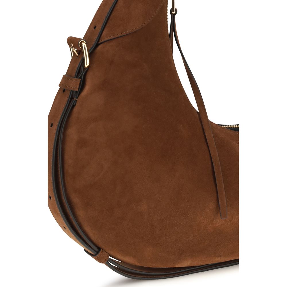 Brown Suede Leather Shoulder Bag