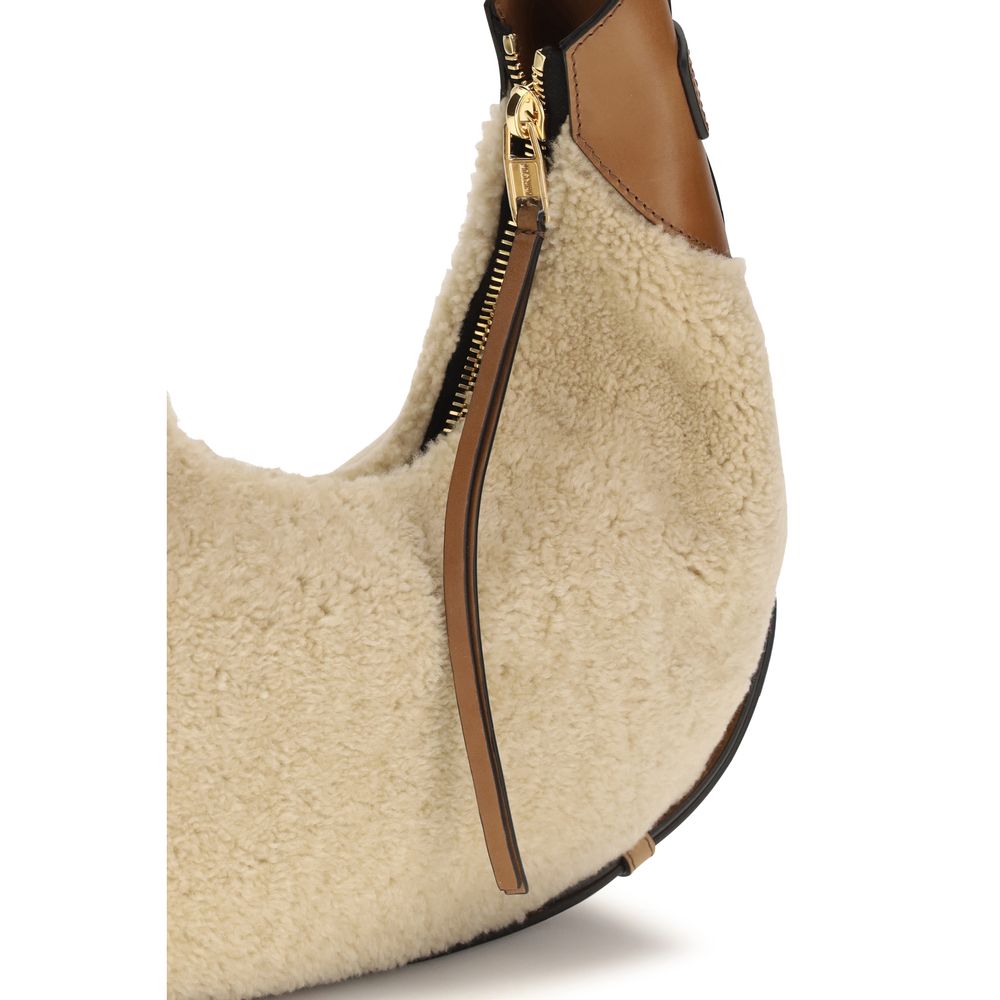 Beige Lambskin Shoulder Bag