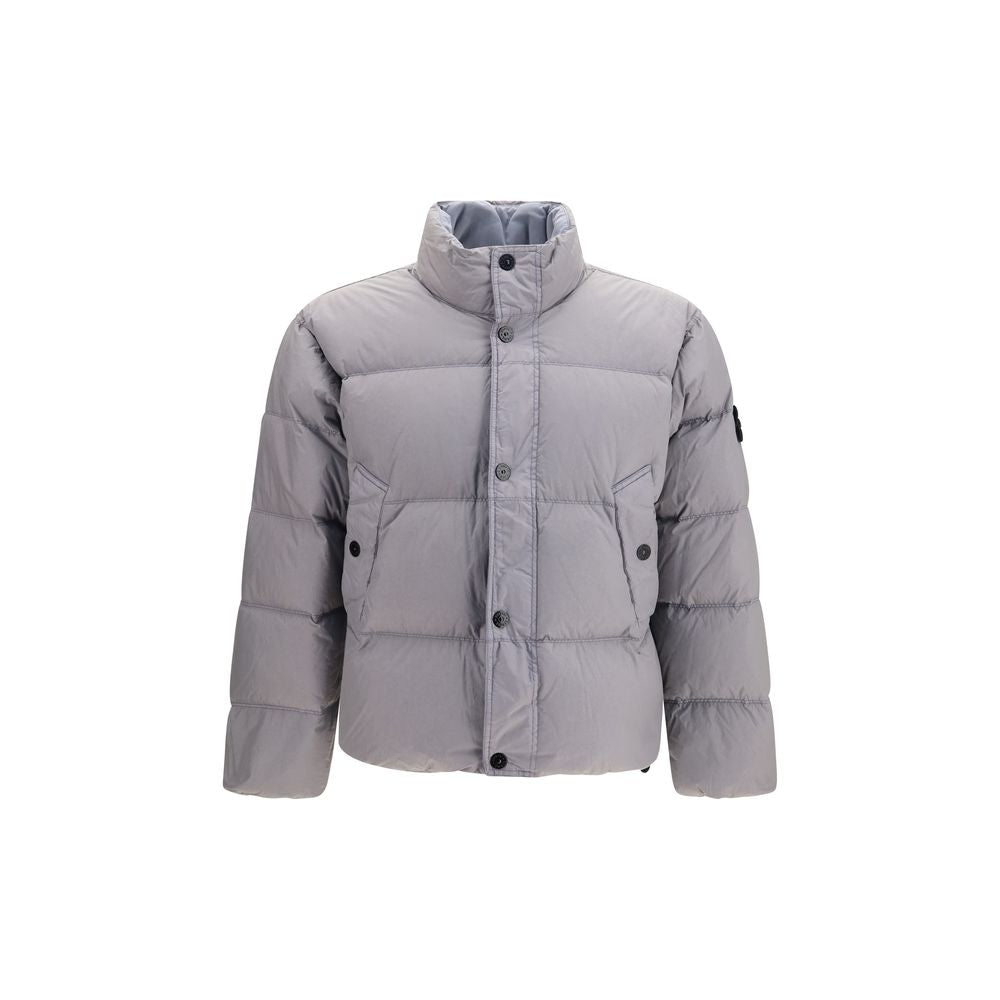 Gray Polyamide Full-Length Jacket