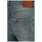 Blue Cotton Flared Jeans