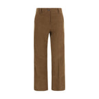 Brown Cotton Casual Pants