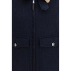 Blue Cashmere Full-Length Jacket