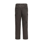 Brown Cotton Casual Pants