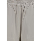 Beige Cotton Casual Pants