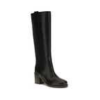 Black Calf Leather Bos Taurus High Heel Boots