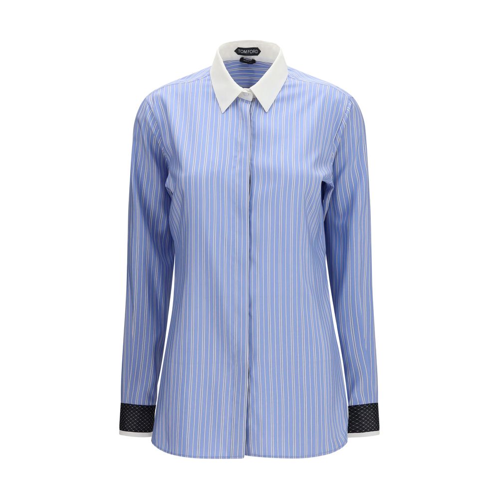 Blue Silk Dress Shirt