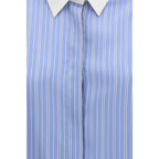 Blue Silk Dress Shirt