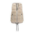 Beige Polyamide Sleeveless Jacket