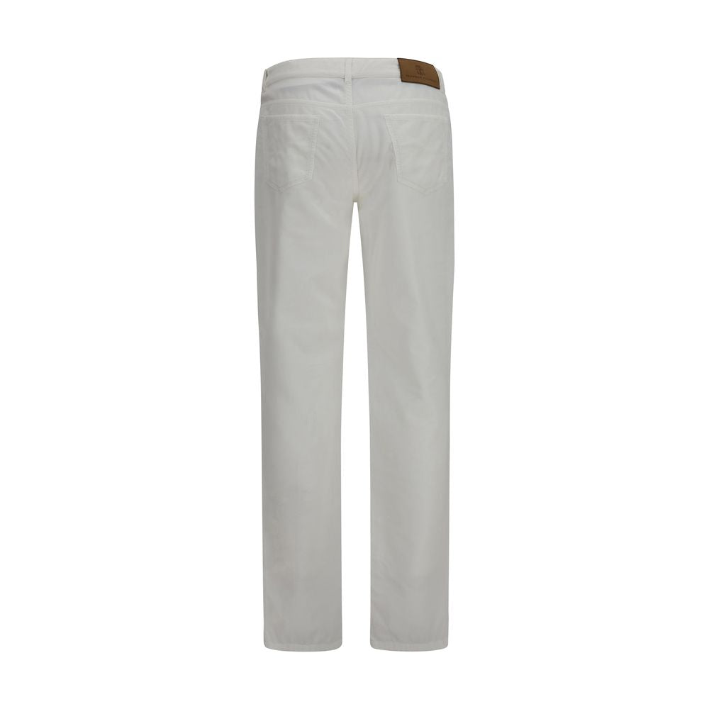 White Cotton Casual Pants