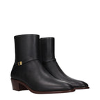Black Leather Ankle Boots