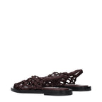 Brown Leather Flat Sandals