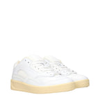 White Leather Low Top Sneakers
