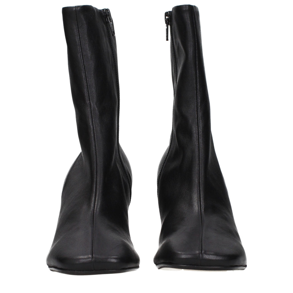 Black Leather Ankle Boots