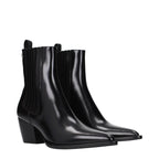 Black Leather Ankle Boots