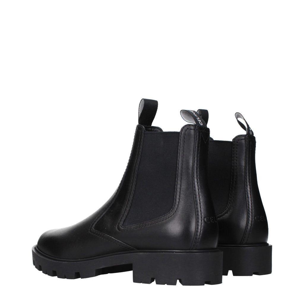 Black Leather Ankle Boots