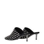 Black Leather Mules