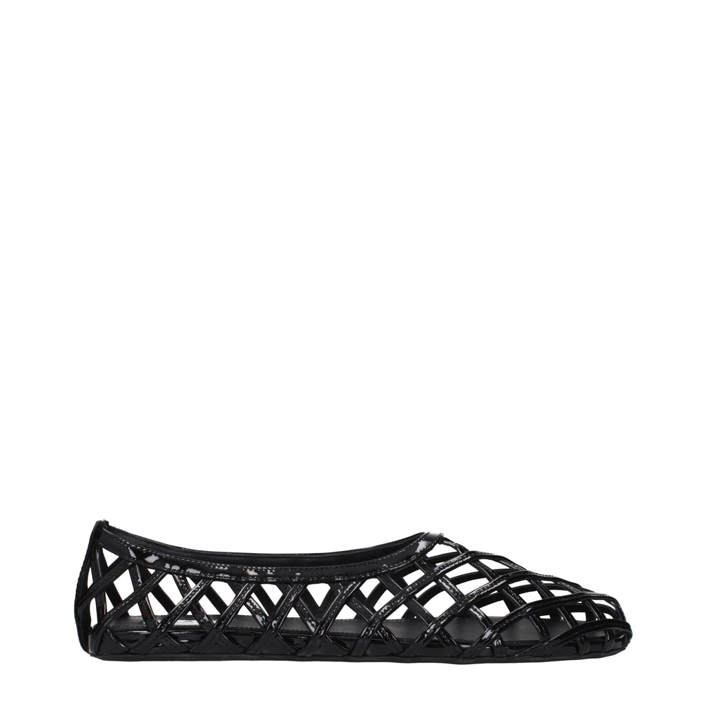 Black Leather Ballet Flats