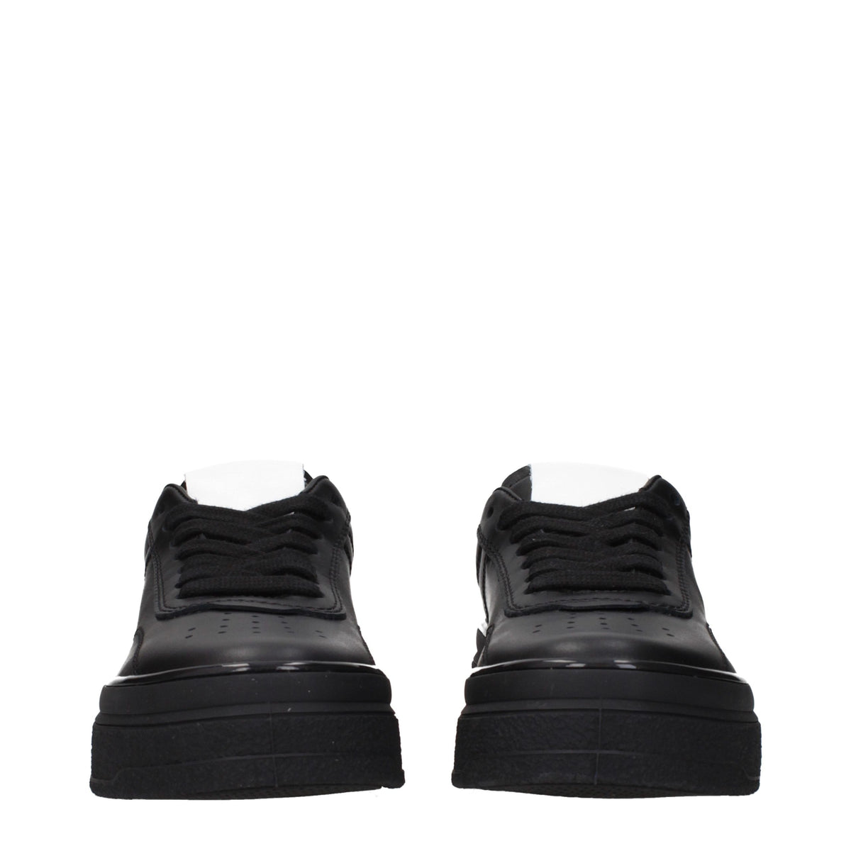 Black Leather Platform Sneakers