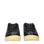 Black Leather Low Top Sneakers