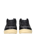 Black Leather Low Top Sneakers
