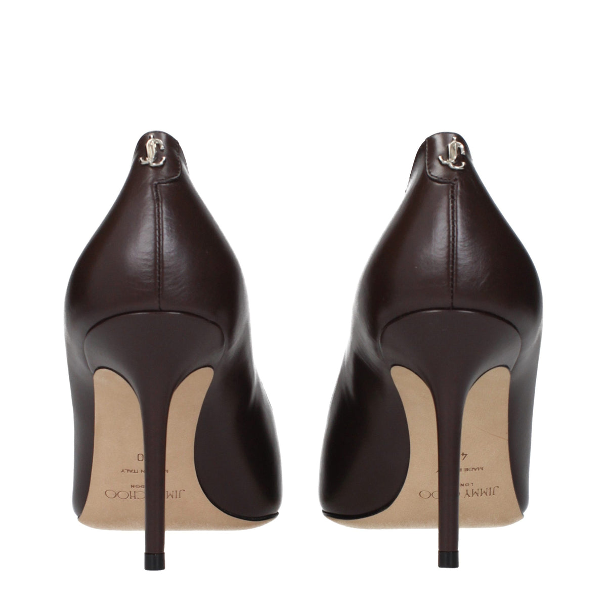 Brown Leather High Heel Pumps