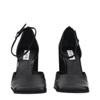 Black Leather High Heel Pumps