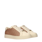 Beige Leather Low Top Sneakers