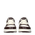 Beige Leather Low Top Sneakers