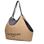 Beige Raffia Shoulder Bag